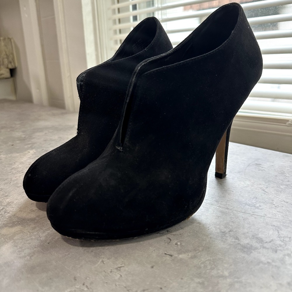 Apt 9 Apellinore Boots‎ Womens 8 Stiletto Ankle Bootie Heels Black Suede Pull On